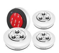 SOAIY Lot de 4 Lampe Spot LED Autocollant Éclairage Supplémentaire Alimenté par 3 Piles/Batteries pour Penderie/Placard / Étagère/Entrée / Cuisine/Passage - Blanc