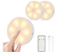 SOAIY Pack de 3 Lampes LED Tactiles pour Placard - Dimmable, Rechargeable USB-C, Magnétique, 3 Couleurs + Télécommande et Minuterie pour Cuisine/Couloir/Escalier