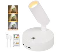 SOAIY Projecteur Mural LED Sans Fil, Lampe d'Intérieur Rechargeable USB-C 3000mAh, Télécommande, Minuterie, 3 Couleurs, Orientable et Magnétique, Éclairage d'Ambiance pour Salon, Chambre, Couloir