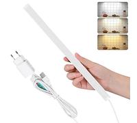 SOAIY Réglette LED pour Cuisine ou Atelier, Lampe de Placard Dimmable à 3 Couleurs Chaude/Froid/Naturelle, Lumière LED avec Prise, 8 * 308 * 17.5mm