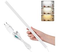SOAIY Réglette LED pour Cuisine ou Atelier, Lampe de Placard Dimmable à 3 Couleurs Chaude/Froid/Naturelle, Lumière LED avec Prise, 8 * 400 * 17.5mm