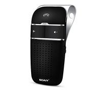 SOAIY® S-32 Bluetooth 4,0 Multipoint Mains-libres Kit-voiture Fixé au Pare-soleil avec Haut-parleur & Récepteur & Chargeur d'Allume-cigare & Trois Choix de Langue Compatible avec Toute Modèle de Smartphone