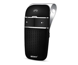 SOAIY® S-32 Bluetooth 4,0 Multipoint Mains-libres Kit-voiture Fixé au Pare-soleil avec Haut-parleur & Récepteur & Chargeur d'Allume-cigare & Trois Choix de Langue Compatible avec Toute Modèle de Smartphone
