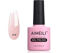 Soak Off Uv Led Vernis ¿¿ Ongles Gel Semi-Permanent Rose Paillette Shimmer Gel Polish Pink - Sparkle Grapefruit (018) 10 Ml