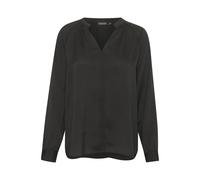 Soaked in Luxury - Chemisier noir à manches longues avec col en V - Femme - Blouses et Chemises - Noir - Taille: 36 FR