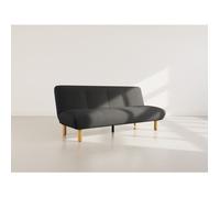Soan - Banquette 2 places convertible clic-clac en velours texturé - Noir