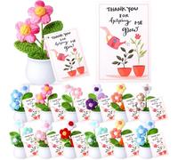 Soaoo Lot de 12 cartes de remerciement pour enseignants, collègues, mentors, patrons, décoration de bureau (fleur feuilletée)