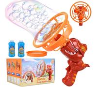 Soap Bubble Guns,Bubble Machine,Dinosaur Automatic Bubble Gun with Solution,Bubble Machine for Children,Bubble Gun,Bubble Gun for Birthday Party (A)