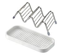 Soap Dish - 7.4 inch Stainless Steel Soap Holder | Self Draining Tray with Drainage, Bar Soaps Sponge Holder for Shower Sink, Home Apartment Dorm and Hotel Farmhouse RV
