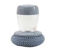 Soap Dispenser, Dish Scrubber, Gray Cleaning Brush, Press Type Non-Slip, Built-in Reservoir, Heavy-Duty Grease for Kitchen, Cookware Stoves, Household Utensils, Restaurant Equipment, Outdoor Grills