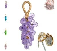 Soap Grapes, Grape Soap on a Rope, Long-Lasting Fragrance with Gift Box, Transparent Style for Washing Hands and Fresh Air, Hang Decorations for Christmas Birthday (Purple(with gift box))