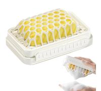 Soap Holder, Double-Layer Soap Saver with Mesh Structure, 5.4x3.7x1 inches Adorable Compact No Drilling Bathroom Organizer for Dorm, Business Trip, Commercial Use Accessory