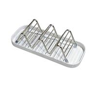 Soap Holder - Stainless Steel Dish, Self Draining Soap Tray with Open Grid Design, Rust Resistant Counter Organizer with Catch Tray, Kitchen Bathroom Accessory for Bar Soaps