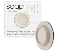 Soapi® Blanc Crème - Porte-Savon Aimanté Ecologique | Fixation Puissante sans Perçage ni Ventouse | Fabriqué en Allemagne | Fait à partir de Déchets Maritimes et de Filets de Pêche Recyclés