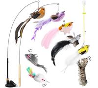 Soarer Lot de 5 Jouets interactifs pour Chat - Jouet de Rechange Durable pour Canne à pêche - Ventouse améliorée - pour Chaton d'intérieur
