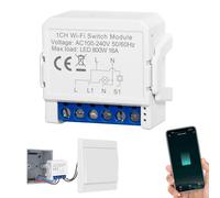 SOARFLY 1PC Interrupteur Connecté WIFI, Interrupteur WIFI, Alexa Interrupteure Lampe, Mini Smart Switch WIFI avec Tuya Smart Life APP, Interrupteurs Intelligents Inst. 1P/2P, Installation Encastrée