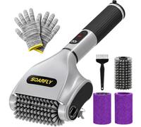 SOARFLY Brosse Barbecue Électrique, Autonomie de 210 Min à 800 TR/Min, Couple de 20 kg & Double Éclairage LED, Brosse Électrique Barbecue Destinée Aux Hommes Et Aux Passionnés De Barbecue
