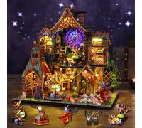 SOARFLY Maison Miniature DIY en Bois avec Lumière LED - Kit de Construction 3D à Construire Soi-même - Maison Magique Spirit - Cadeau Créatif