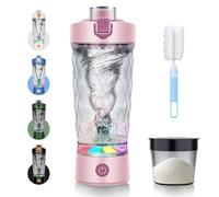 SOARFLY Shaker electrique 650 ml shaker electrique proteine avec compartiment à poudre, shaker electrique usb bouteille shaker de protéines sans BPA, shaker éléctrique pour poudre de potéine, rose