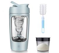 SOARFLY Shaker electrique proteine, 650ml shaker éléctrique rechargeable USB C, bouteille shaker de protéines sans BPA, shaker proteine faible volume sonore, bleu