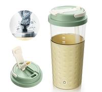 SOARFLY Shaker electrique shaker protéine electrique 400ml avec couvercle 2-en-1, shaker electrique proteine USB shaker sans bpa, shaker éléctrique pour poudre de potéine, jaune amande