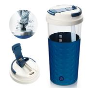 SOARFLY Shaker electrique shaker protéine electrique 400ml avec couvercle 2-en-1, shaker electrique proteine USB shaker sans bpa, shaker éléctrique pour poudre de potéine, bleu de prusse