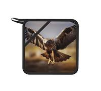 Soaring Snake Vulture Tapis carré en silicone anti-brûlure - 18 cm Tapis d'isolation multifonction adapté pour la cuisine, le barbecue, le thé, etc.