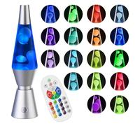Soarling 14,5" Lampe à Mouvement Liquide Art Déco, Télécommande 17 Changements de Couleur Veilleuse, Lampe d'Ambiance Rétro pour Décor de Chambre, Cadeau Enfants/Adultes pour Noël, Fête (Argent)