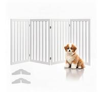 SOARS Barrière de Sécurité Chien, Barrière Escalier & Porte Pliable, Pieds Antidérapant, pour Chien & Chat de Petite et Moyenne Taille, pour Escalier, Porte, Blanc (4 * 89 X 50 CM)