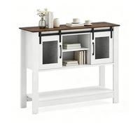 SOARS Buffet Cuisine avec Large Plateau, Meuble de Rangement sur Pied avec Compartiments à Porte Grillagée, Étagères Ouvertes et Réglables, Commode Industrielle pour Cuisine, Salle à Manger