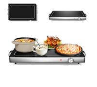 SOARS Chauffe Plat Électrique 300 W, Buffet Chauffant Température Réglable de 50-120℃, Plateau 56 X 36 CM, avec Poignée Cool-Touch, Surface en Verre Trempé, pour Diverses Tablewar, Maison, Fêtes