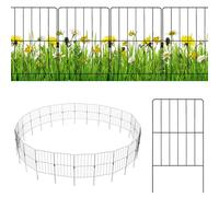 SOARS Clôture Jardin Extérieur, Barrière en métal 61 X 33 CM avec 25 Éléments, Clôture Décorative Flexible à Forme Variable, Stable à Planter, pour Jardin, Chemin, Animaux, Noir