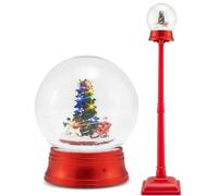 SOARS Decoration Noel, 153 CM Lampadaire Noel avec Boule, 15 Lumières Blanc Chaud, Musique, Flocons de Neige, Luge Rotative, Deco Noël Exterieur Interieur pour Entrée, Porche, Salon