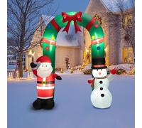 SOARS Decoration Noel, Arche Noel Gonflable 245 CM avec Père Noel et Bonhomme de Neige, 7 Lumières LED, Souffleur Intégré, Decoration Noel Exterieur Interieur pour Maison, Jardin, Cour, Bureau