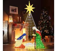 SOARS Decoration Noel, Crèche de Noël Lumineuse avec 240 Lumières LED Blanc Chaud, Matériau Résistant aux Intempéries, Decoration Noel Exterieur Interieur Maison pour Jardin, Cour, Salon