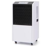 SOARS Deshumidificateur d Air 118L/Jour, Déshumidificateur Electrique Professionel avec Tuyau d'Évacuation & Roues, Minuterie 24H, Filtre Amovible Lavable, pour Cave, Entrepôt, Sous-Sol (Blanc+Noir)