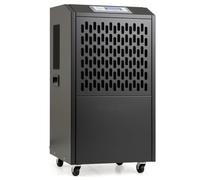 SOARS Deshumidificateur d Air 118L/Jour, Déshumidificateur Electrique Professionel avec Tuyau d'Évacuation & Roues, Minuterie 24H, Filtre Amovible Lavable, pour Cave, Entrepôt, Sous-Sol (Noir)