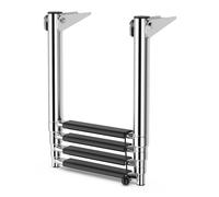 SOARS Echelle Télescopique en Acier Inoxydable, Echelle Piscine Hors Sol à 4 Marches Antidérapantes, Charge Maximale 227 KG, pour Piscine, Bateau, Pont, Ponton (27 X 115,5 CM-Style B)