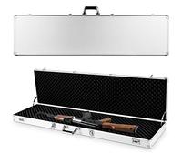 SOARS Malette Rangement en Aluminium Verrouillable 133,5 X 34,5 X 11,5 CM, avec Serrure à Combinaison & Cadenas & Mousse Prédécoupée, Malette Transport Arme pour Outils, Air Soft, Carabine (Argenté)