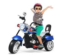 SOARS Moto Électrique Enfants 6V à 3 Roues avec Phare LED et Sons, Voiture Électrique 91 x 48 x 64 cm, Conduite Réaliste avec Accélérateur à Pédale, 3 km/h, Charge 30 kg, 3 Ans+ (Bleu)