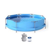 SOARS Piscine Tubulaire Ronde, Piscine Hors Sol Ø300 X 76 CM, Structure en Métal, PVC Résistant, avec Pompe et Filtre, Bleu