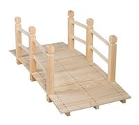 SOARS Pont en Bois avec Balustrade - Pont Jardin en Bois de Sapin Carbonisé- Charge Maximale 100 KG - 150 X 67 X 55 CM - Pont Décoratif Accessible - pour Jardin, Étang, Ruisseau (Naturel)