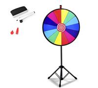 SOARS Roue de la Fortune 24", Hauteur Réglable de 111-157 CM, Personnalisable avec Marqueur pour Tableau Blanc et Éponge, pour Jeux de Mots, Famille (60 CM, 14 Emplacements)