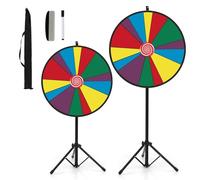 SOARS Roue de la Fortune 30", Hauteur Réglable de 140-170 CM, Personnalisable avec Marqueur pour Tableau Blanc et Éponge, pour Jeux de Mots, Famille (76 CM, 14 Emplacements)