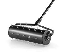 SOARS Rouleau Aérateur Gazon, Scarificateur Gazon Manuel, avec Clous et Manche de 3,5 CM, Métal Galvanisé de Qualité Supérieure, pour Pelouse, Jardin, Cour (Noir-53 x 130 cm)