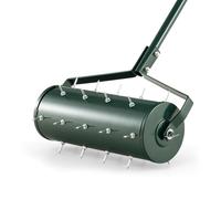 SOARS Rouleau Aérateur Gazon, Scarificateur Gazon Manuel, avec Clous et Manche de 3,5 CM, Métal Galvanisé de Qualité Supérieure, pour Pelouse, Jardin, Cour (Vert-44 x 130cm)