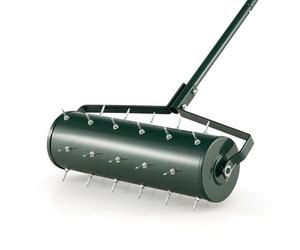 SOARS Rouleau Aérateur Gazon, Scarificateur Gazon Manuel, avec Clous et Manche de 3,5 CM, Métal Galvanisé de Qualité Supérieure, pour Pelouse, Jardin, Cour (Vert-53 x 130cm)