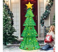 SOARS Sapin de Noel Artificiel Lumineux 192 CM, Decoration Noel avec 200 Lumières LED Blanc Chaud, Sapin Noel Résistant aux Imtempéries, Deco Noel Exterieur & Interieur Maison pour Jardin, Cour, Salon