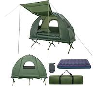SOARS Tente de Camping 5 en 1, avec Lit de Camp Surélevé et Matelas Gonflable Épais, avec Oreiller, Sac de Couchage et Sac de Transport, Facile à Transporter, Imperméable, Professionnelle