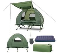 SOARS Tente de Camping 5 en 1, avec Lit de Camp Surélevé et Matelas Gonflable Épais, avec Oreiller, Sac de Couchage et Sac de Transport, Facile à Transporter, Imperméable, Professionnelle (2 Places)